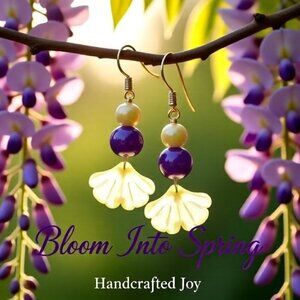 Sexy, Flirty, Fun! Colorful Summer Floral Flower Petal Beaded Dangle Earrings